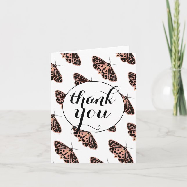 Moth Thank You Pretty  Card (Front)