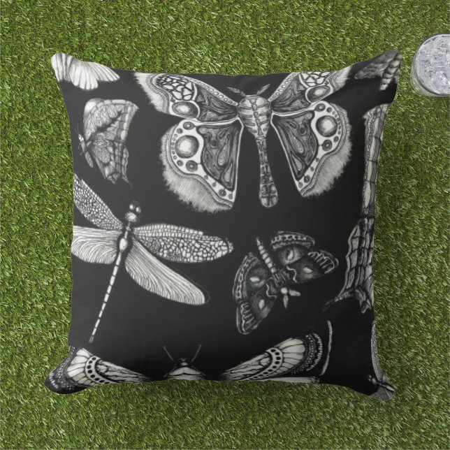 Moth to a Flame Outdoor Pillow (Grass)