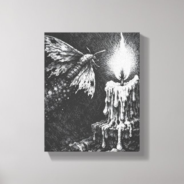Moth to the Flame — by BurnsInHell Canvas Print (Front)