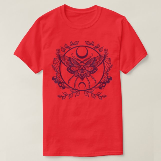 Moth Viking Pagan Wicca  T-Shirt (Design Front)