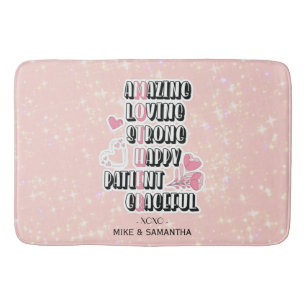 Mother Acronym Floral Mother's Day Gift Bath Mat