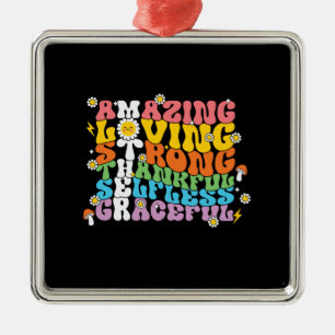 Mother Amazing Loving Retro Mama Metal Ornament