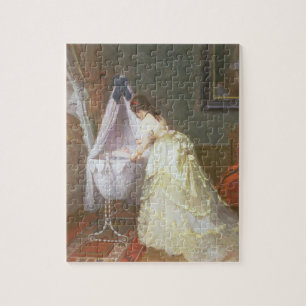 Mother and Baby, 1869 (oil on panel) Jigsaw Puzzle