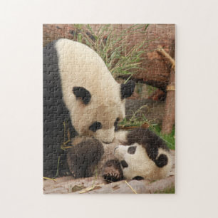 Mother and Baby Animal Panda Bear Photography Jigsaw Puzzle