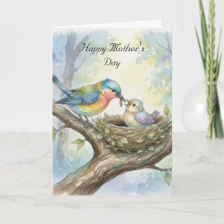 Mother and Baby Bird Mother's Day Card