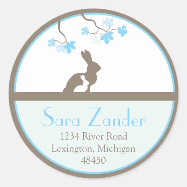 Mother and Baby Bunny Address Label (Front)