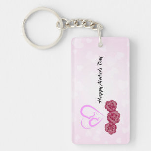 Mother and Baby Child Carnation Mother's Day Keychain