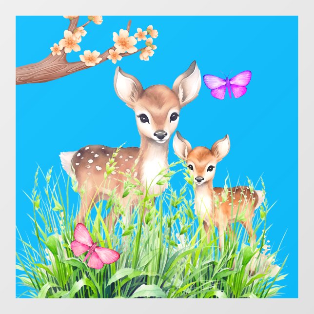 Mother and Baby Deer Window Cling (Sheet)
