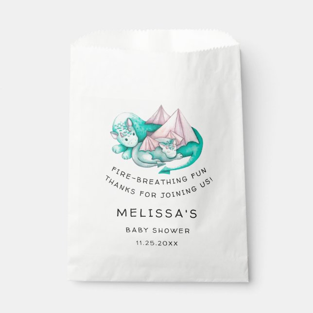 MOTHER AND BABY DRAGON BABY SHOWER FAVOUR BAG (Front)