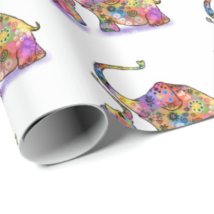 Mother and Baby Elephant Gift Wrapping Paper
