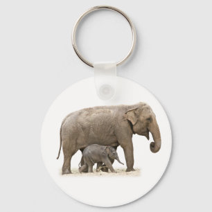 Mother and Baby Elephant Keychain