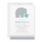 Mother and Baby Elephant Shower Aqua Blue and Grey