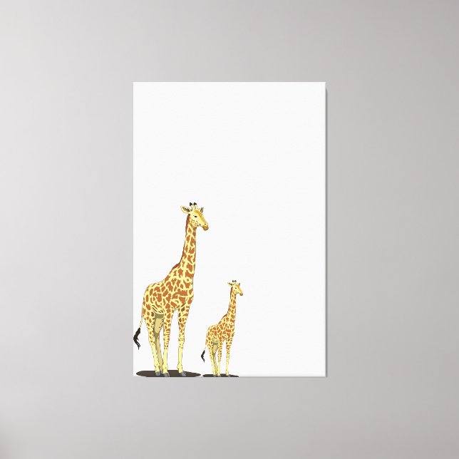 Mother and Baby Giraffe – A Gentle Bond Canvas Print (Front)