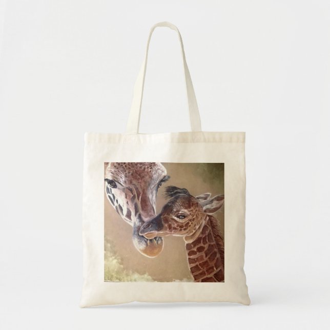 Mother and Baby Giraffe Tote Bag (Front)