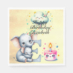 Mother and baby Happy Birthday Napkin