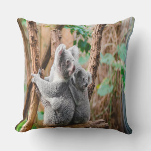 Mother And Baby Koala Bears Throw Pillow