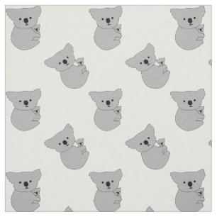 mother and baby koala pattern fabric