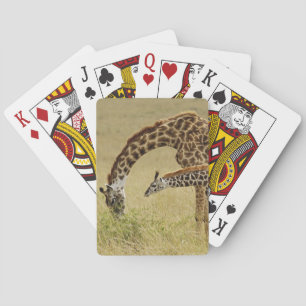 Mother and baby Masai Giraffe, Giraffa Playing Cards