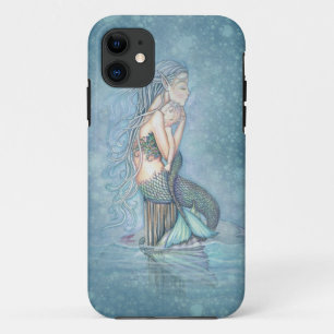 Mother and Baby Mermaid Fantasy Art iPhone Case