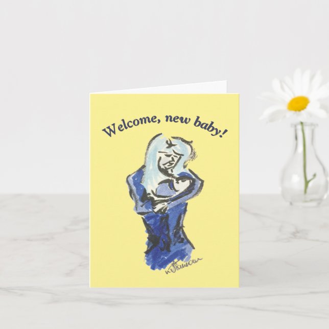 Mother and Baby "New Baby" Card (Small Plant)