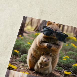 Mother And Baby Quokka, Beach Towel