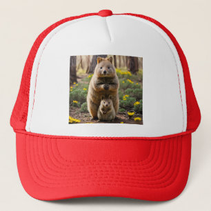 Mother And Baby Quokka, Truckers Hat