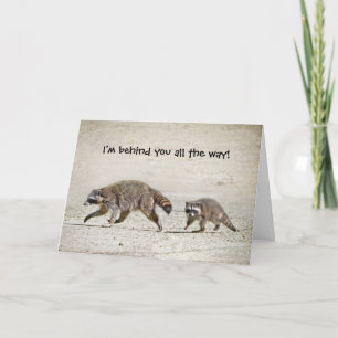 Mother and Baby Raccoon Card
