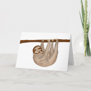 Mother and baby sloth Mother's Day card