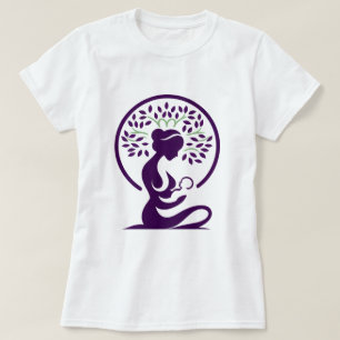 Mother and Baby Tree Purple Silhouette Birth, Gift T-Shirt