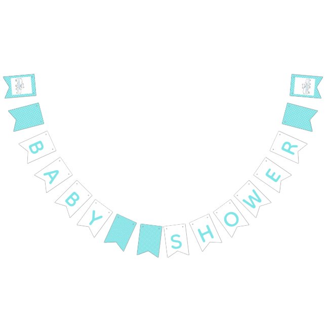 Mother And Baby White Bear Baby Shower Bunting Flags (All)
