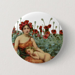 Mother and child 2 inch round button