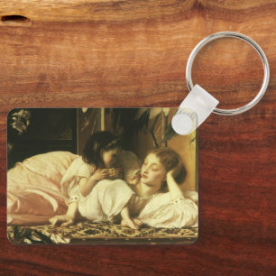 Mother and Child (aka Cherries) by Lord Leighton Keychain