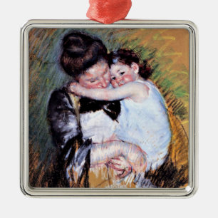 Mother and Child - Artwork by Mary Cassatt, Metal Ornament
