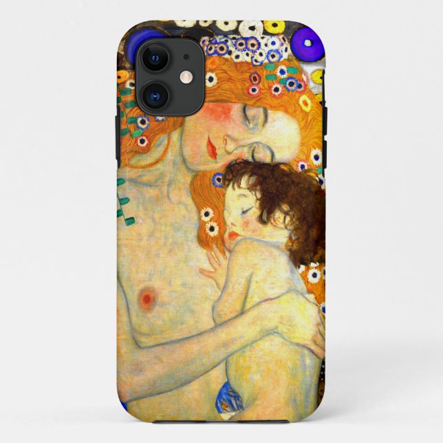 Mother and Child by Gustav Klimt Art Nouveau Case-Mate iPhone Case (Back)