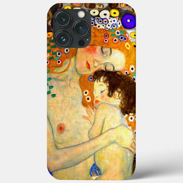 Mother and Child by Gustav Klimt Art Nouveau Case-Mate iPhone Case (Back)