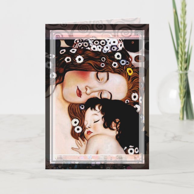 Mother and Child by Gustav Klimt Collage Card (Front)
