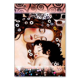 Mother and Child by Gustav Klimt Collage Table Number