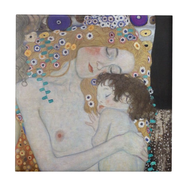Mother and Child by Gustav Klimt Tile (Front)