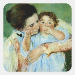 Mother and Child by Mary Cassat Square Sticker