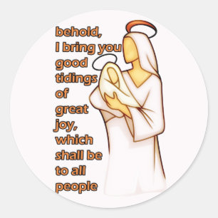 Mother and Child Christmas Design Classic Round Sticker