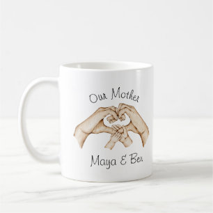 Mother and Child Custom Mug, Hand Illustration Coffee Mug