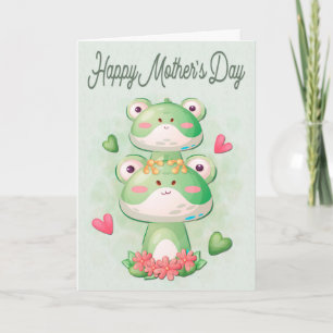 Mother and Child Frogs for Mother's Day Card