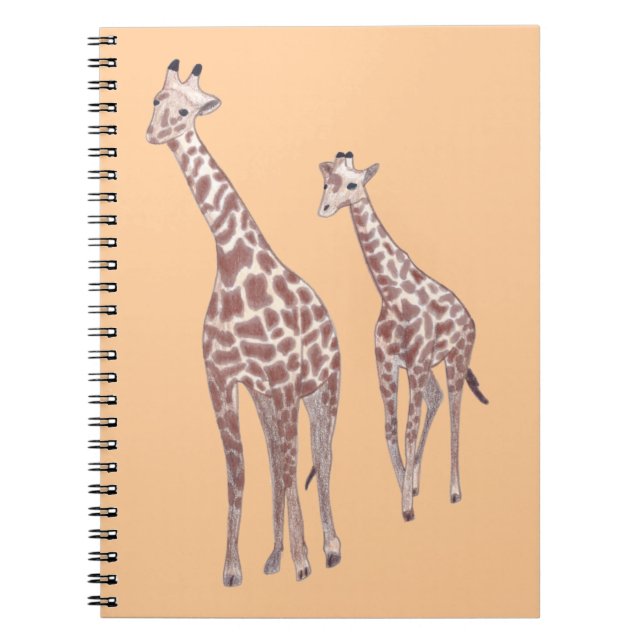 Mother and child giraffes drawing custom Notebooks (Front)