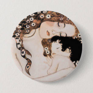 Mother and Child Gustav Klimt 3 Inch Round Button