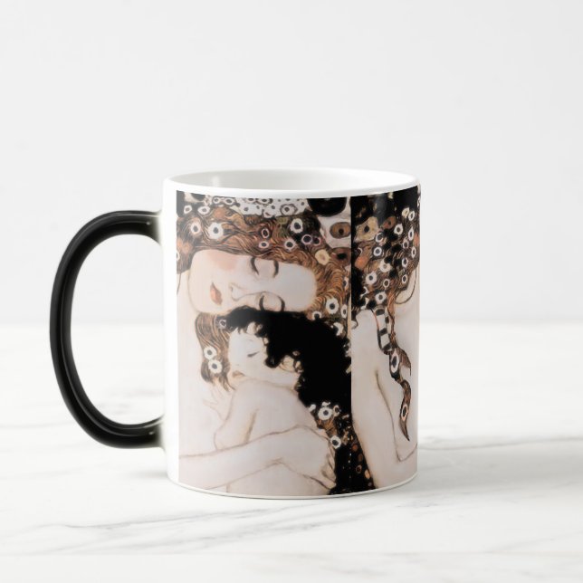 Mother and Child Gustav Klimt Magic Mug (Left)