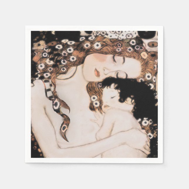 Mother and Child Gustave Klimt Napkin (Front)
