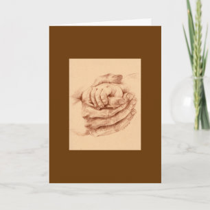 Mother and child hands card
