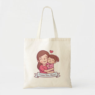 Mother And Child, I Love You Mom, Mothers Day Tote Bag