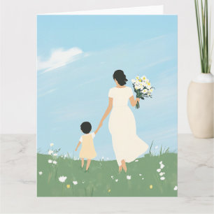 Mother and Child in a Blooming Meadow Card