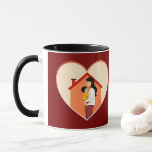 Mother and Child Love Illustration – Warm Family Mug